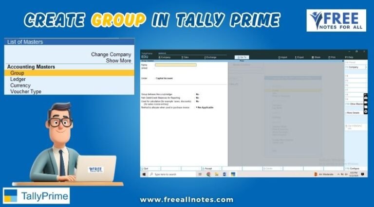 Create Group in Tally Prime
