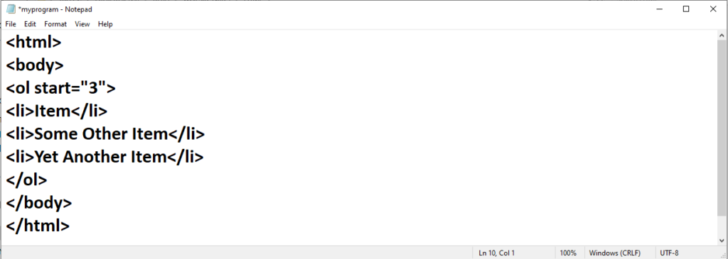 HTML List Tag
