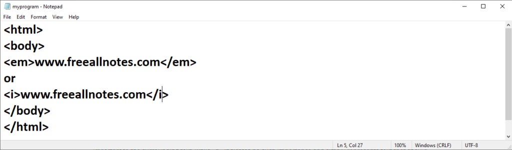 HTML Text Formatting