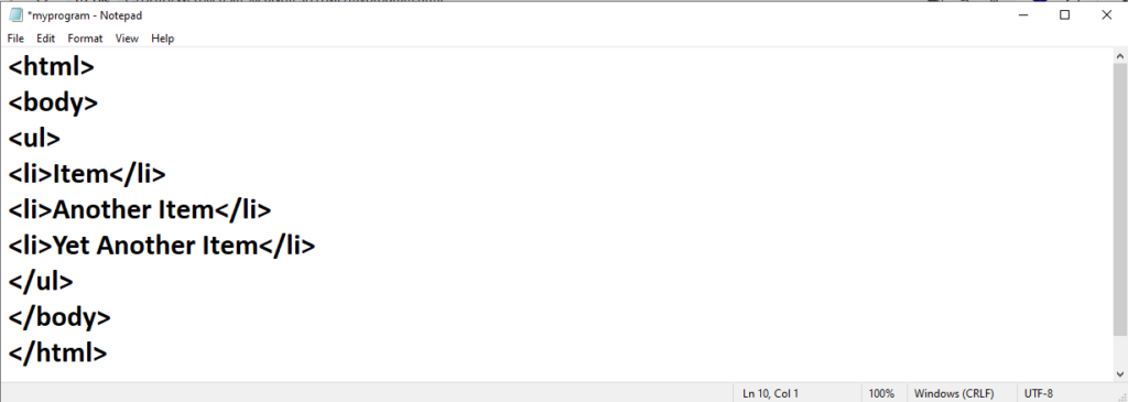 HTML List Tag