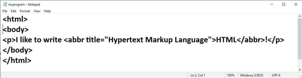 HTML Text Formatting
