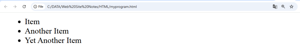 HTML List Tag