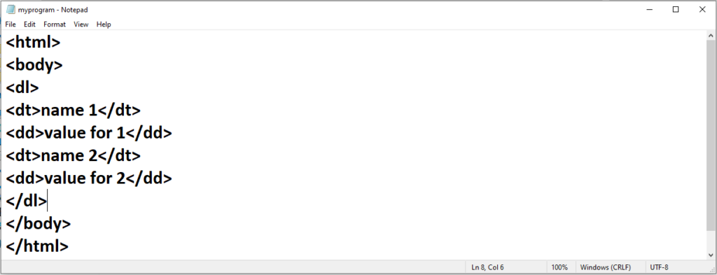 HTML List Tag